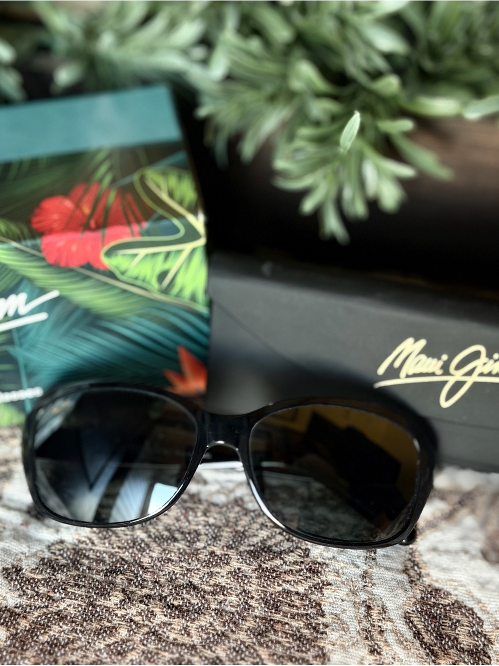 Maui Jim KOKI BEACH  Black Grey Tortoise Sunglasses Neutral Grey MauiPure Lens